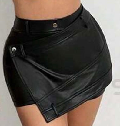 Black Leather Skort